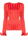 Simkhai Carys Crinkled Satin Top In Red