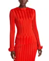 Simkhai Carys Crinkled Satin Top In Fiery Red