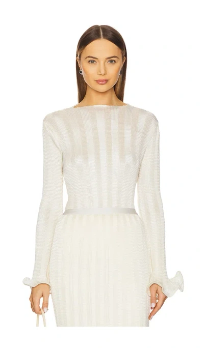 Simkhai Carys Mock Neck Top In 象牙白