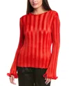 Simkhai Carys Crinkled Satin Top In Red