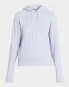 Simkhai Cashmere-blend Cable-knit Hoodie In Blue