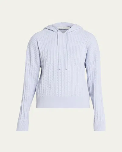 SIMKHAI CASHMERE-BLEND CABLE-KNIT HOODIE