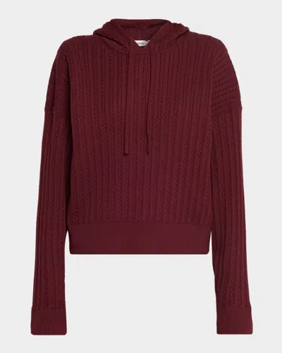 Simkhai Cashmere-blend Cable-knit Hoodie In Red
