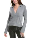 Shop Simkhai Cashmere-blend Polo Sweater In Grey