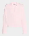Simkhai Cashmere-cotton Polo Sweater In Pink