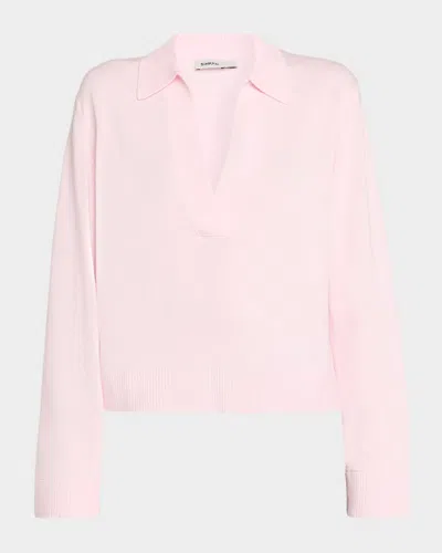Simkhai Cashmere-cotton Polo Sweater In Pink