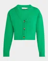 Simkhai Cashmere Cropped Cardigan In Forest