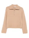 Simkhai Womens Taupe Andes Half-zip Cashmere Jumper Xs In Brown