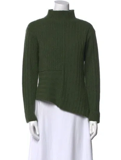 Pre-owned Simkhai Cashmere Mock Neck Sweater In Green