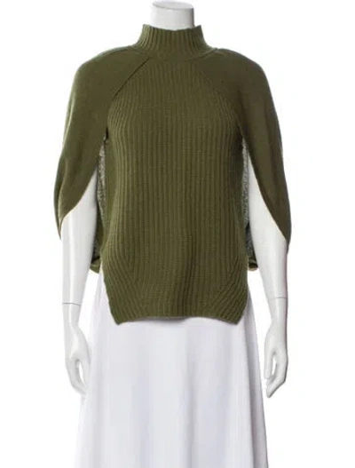 Pre-owned Simkhai Cashmere Mock Neck Sweater In Green
