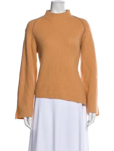 Pre-owned Simkhai Cashmere Mock Neck Sweater In Orange