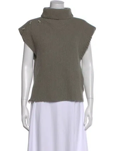 Pre-owned Simkhai Cashmere Turtleneck Sweater In Green