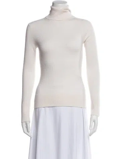 Pre-owned Simkhai Cashmere Turtleneck Sweater In White