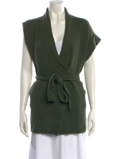 Pre-owned Simkhai Cashmere V-neck Sweater In Green
