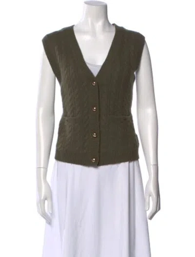 Pre-owned Simkhai Cashmere V-neck Sweater In Green