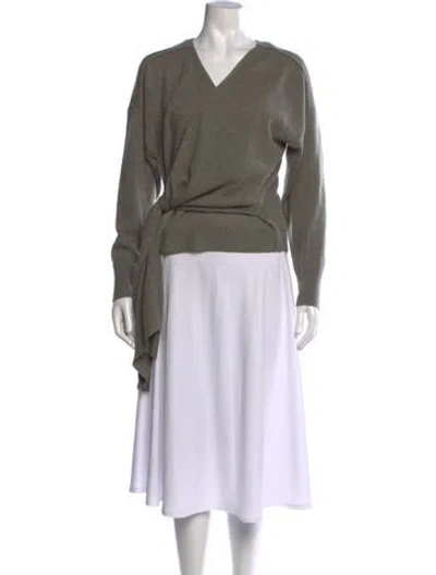 Pre-owned Simkhai Cashmere V-neck Sweater In Green