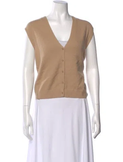 Pre-owned Simkhai Cashmere V-neck Sweater In Neutral