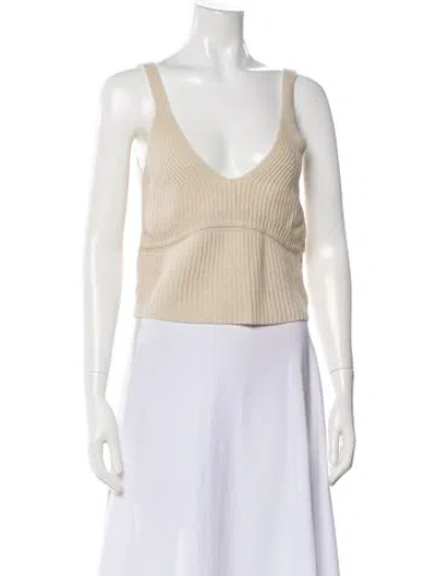Pre-owned Simkhai Cashmere V-neck Sweater In Neutral