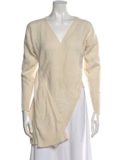 Pre-owned Simkhai Cashmere V-neck Sweater In Neutral