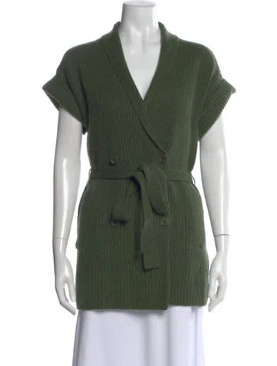 Pre-owned Simkhai Cashmere V-neck Sweater W/ Tags In Green