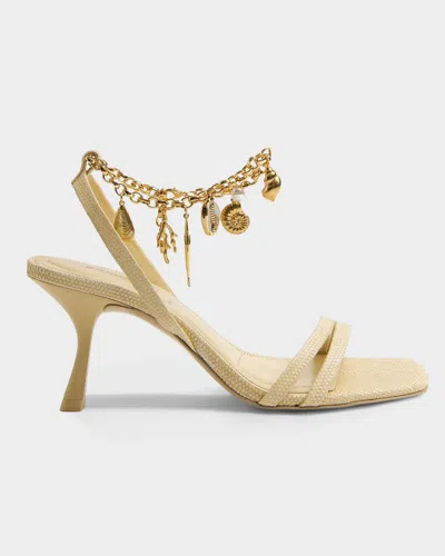 Simkhai Caspian 80mm Charm-embellished Raffia Sandals In Neutral