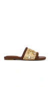Simkhai Caspian Raffia Netted Flat Sandal In Multi