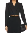 Simkhai Cassian Cropped Blazer In Black In Black