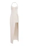Simkhai Cassidy Draped Leather Mini Dress In Neutral