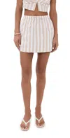 Simkhai Catherine Boxer Skirt Sand Stripe In Neutral
