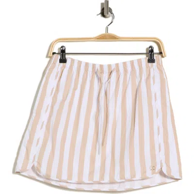 Simkhai Catherine Stripe Boxer Miniskirt In Nude