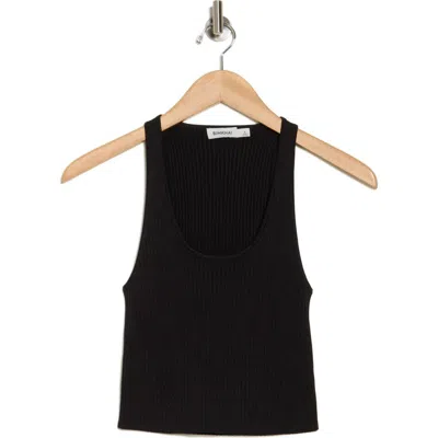 Simkhai Cecilia Rib Knit Crop Tank In Black