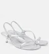 Simkhai Metallic Leather Strappy Kitten-heel Slingback Sandals In Silber