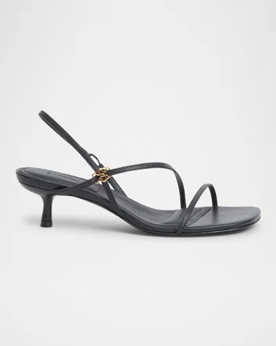 Simkhai Cedonia Strappy Leather Slingback Sandals In Black