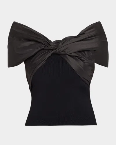 SIMKHAI CELIANA COMBO OFF-THE-SHOULDER TOP