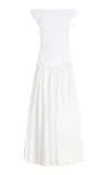 Simkhai Cersei Cotton Poplin Midi Dress In White