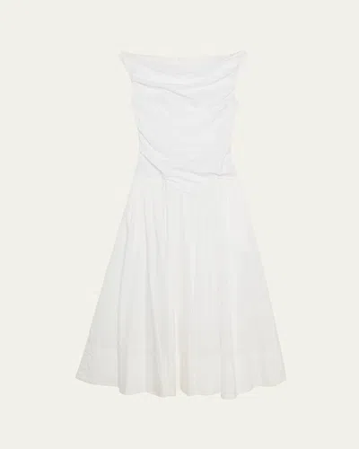 Simkhai Cersei Drop-waist Off-the-shoulder Midi Dress In White
