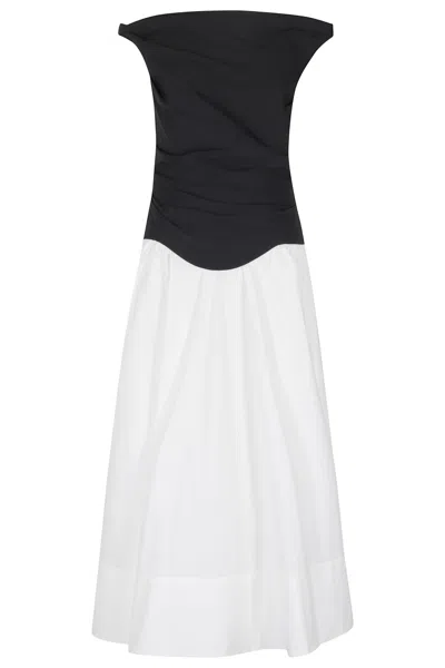 SIMKHAI SIMKHAI CERSEI OFF SHOULDER MIDI DRESS