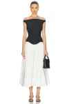 Simkhai Cersei Midi Dress In Black/white In Black & White