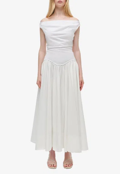 Simkhai Cersei Off-shoulder Midi Dress In White