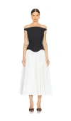 Simkhai Cersei Midi Dress In Black/white In White & Black Multi