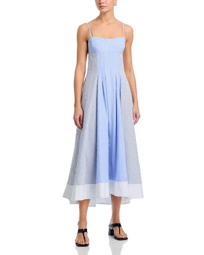 Simkhai Chamberlain Cotton Midi Dress Periwinkle Multi Stripe In Blue