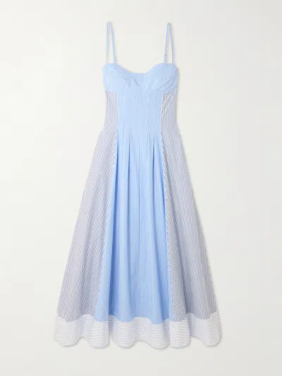 Simkhai Chamberlain Cotton Midi Dress In Periwinkle Multi Stripe