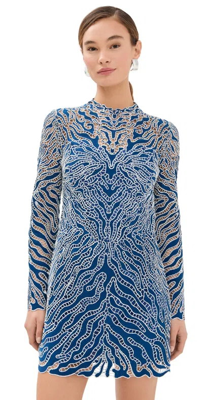 Simkhai Charis Mini Dress Marine Multi In Blue