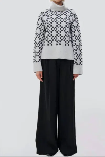 Simkhai Charlenne Logo Sweater In Heather Grey Charcoal Multi In Gray
