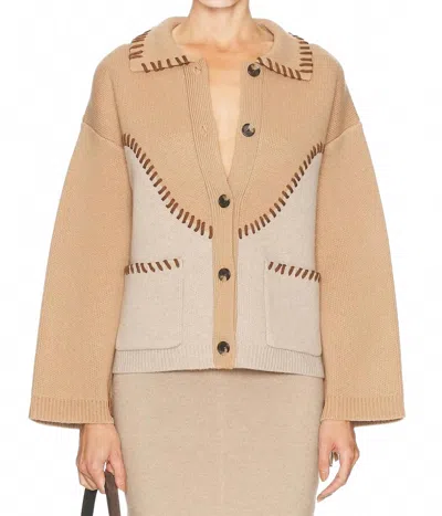 Simkhai Chesney Oversized Cardigan In Camel Multi In Brown