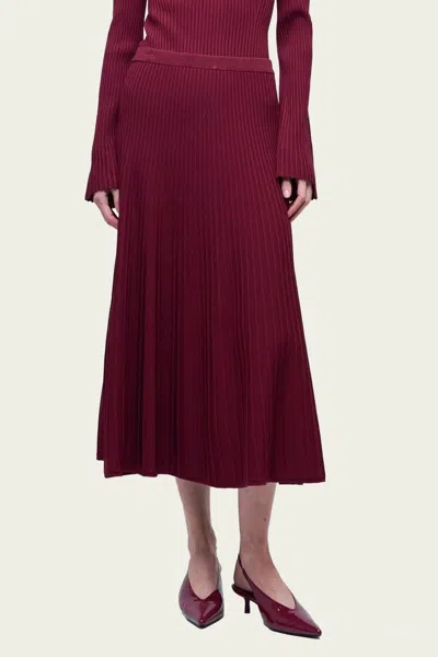 Simkhai Chiara Midi Skirt In Cranberry