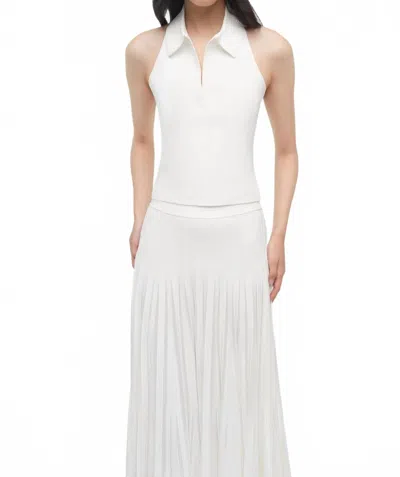 Simkhai Chloe Knit Halter Tank Top In Ivory In White