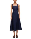 Simkhai Cici Belted-waist Denim Dress In Imperial