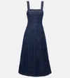 Simkhai Cici Belted-waist Denim Dress In Blue