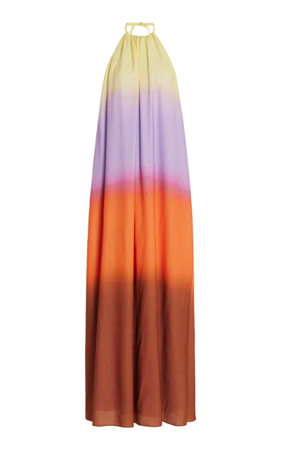 Simkhai Cinta Ombré-effect Georgette Maxi Dress In Multi
